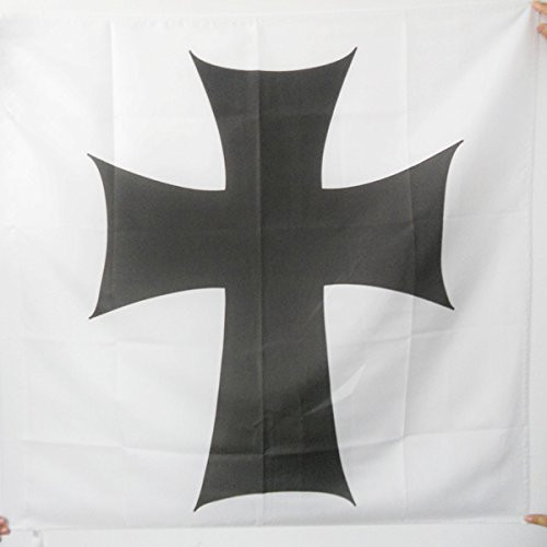 AZ FLAG Teutonic Order Flag 3' x 3' for a Pole _ Saint Mary in Jerusalem Order Flags 90 x 90 cm _ Banner 3x3 ft with Hole