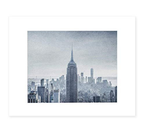 New York City Wall Art_ Manhattan Skyline NYC Decor_ Empire State Building Picture _ 5x7_ 8x10 Photographic Print _not framed__ Winter Metropolis