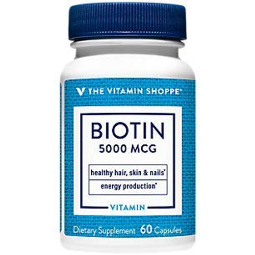 The Vitamin Shoppe Biotin 5_000MCG_ Nutrient Metabolism Support for Healthy Vibrant Hair_ Healthy Skin Strong Nails_ Energy Production _60 Capsules_ The Vitamin Shoppe Biotin 5_000MCG_ Nutrient Metabolism Support for Healthy Vibrant Hair_ Healthy Skin Strong Nails_ Energy Production _60 Capsules_