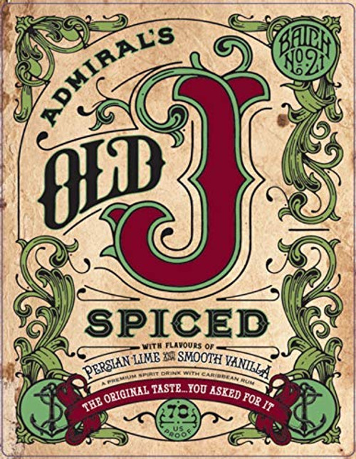 AMELIA SHARPE Tin Signs Vintage Old J Admiral Spiced Rum Wall Decoration Metal Sign Home Bar Garage Decoration Sign 8x12 Inch AMELIA SHARPE Tin Signs Vintage Old J Admiral Spiced Rum Wall Decoration Metal Sign Home Bar Garage Decoration Sign 8x12 Inch