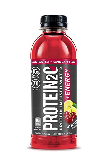 Protein2o 15g Whey Protein Infused Water Plus Energy_ Cherry Lemonade_ 16.9 oz Bottle _Pack of 12_