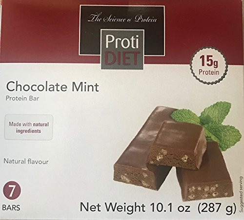 ProtiDiet Chocolate Mint Protein Bars _7 Bars Box_