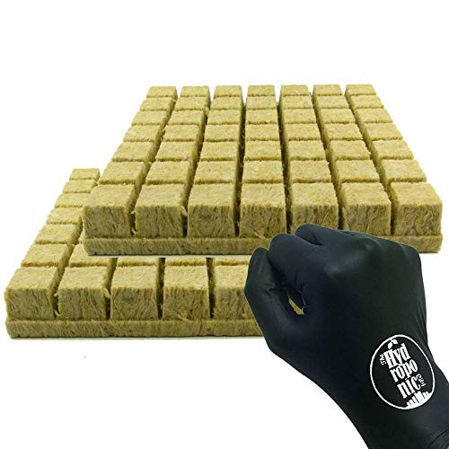GRODAN A OK Rockwool Stonewool Hydroponic Grow Media Starter Cubes Plugs _ 1.5 inch  x 1.5 inch  _ Sheet of 98
