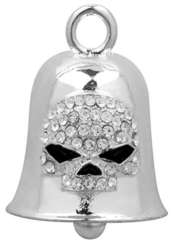 Harley_Davidson White Crystal Willie G Skull Bar  and  Shield Ride Bell HRB027