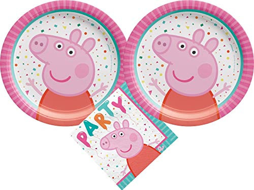 Peppa Pig Party Supplies Bundle with Cake Plates and Napkins for 16 Guests Peppa Pig Party Supplies Bundle with Cake Plates and Napkins for 16 Guests
