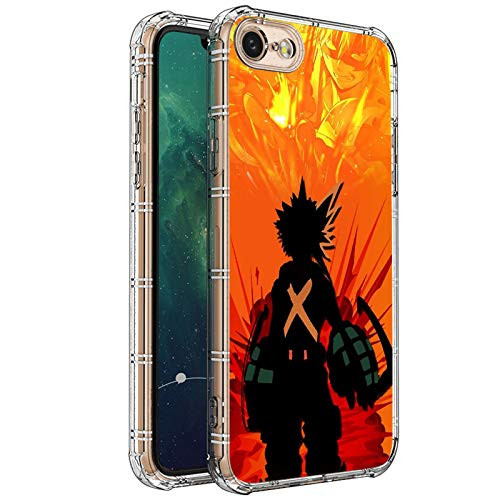 iPhone SE 2020 Case_iPhone 8 Case_Clear with Anime Character Red Pattern Design Plastic iPhone 7 Case TPU Bumper Protective Case Compatible with Apple iPhone 8 7 SE 2020