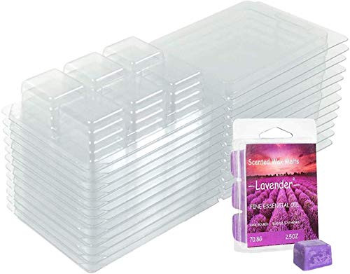 YIHANG Wax Melt Molds _ 50 Packs Clear Empty Plastic Wax Melt Clamshells for Wickless Wax Melt Candles
