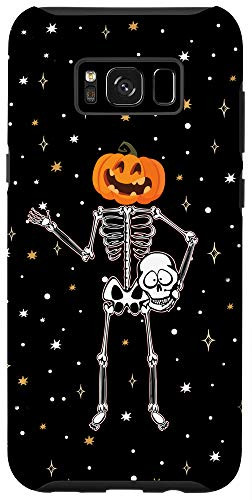 Galaxy S8 Plus  Cute Skeleton Skull With Smiling Jack_O_Lantern Pumpkin Head Case