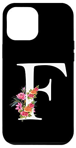iPhone 12 Pro Max Floral Alphabet Letter Gift _ First Name with F Flower Case