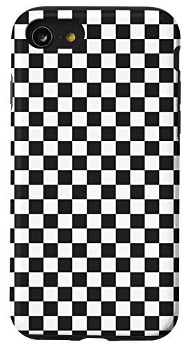 iPhone SE _2020_   7   8 Checkereboard Black And White Checkered Gingham Pattern Case