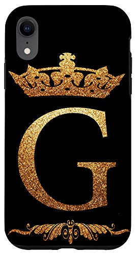 iPhone XR Crown Phone Case Initial G alphabet mobile cover Letter G Case