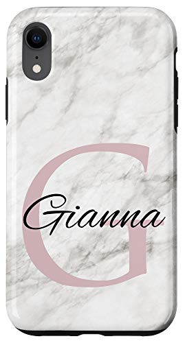 iPhone XR Gianna Pink Monogram Letter G Girls Personalized Name Case