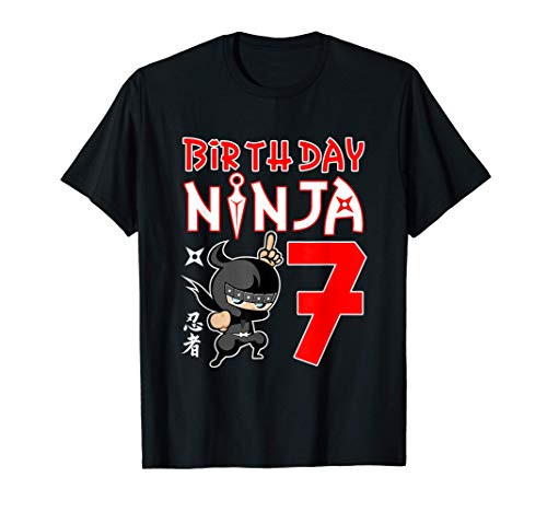 Kids 7th Birthday Ninja Shirt 7 Year Old Boy Girl Gifts Tee T_Shirt