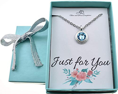 March Swarovski Birthstone Necklace in Silver Plated Pewter on a 16 inch stainless steel chain. Birthstone necklace. Jewelry. March Swarovski Birthstone Necklace in Silver Plated Pewter on a 16 inch stainless steel chain. Birthstone necklace. Jewelry.