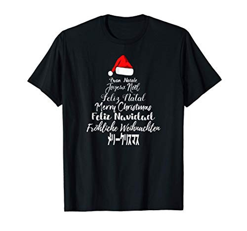 Merry Christmas Feliz Navidad Feliz Natal 7 Languages T_Shirt