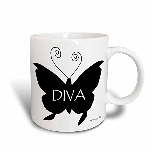 3dRose Diva Butterfly in Black Magic Transforming Mug, 11-Ounce