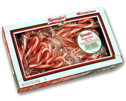 Spangler Mini Candy Canes_ R  and  W Peppermint _Pack of 2_