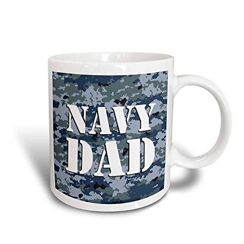 3dRose Navy Dad Blue Camouflage Magic Transforming Mug, 11-Ounce