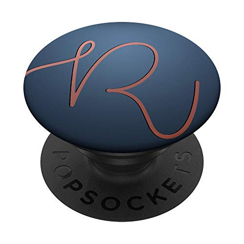 Rose Pink Letter R Monogram On Navy Blue PopSockets PopGrip Swappable Grip for Phones and Tablets Rose Pink Letter R Monogram On Navy Blue PopSockets PopGrip Swappable Grip for Phones and Tablets