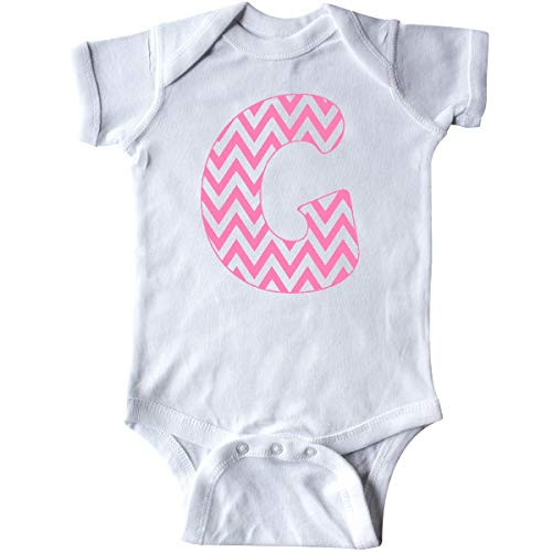 inktastic Cute Pink Chevron Initial G Infant Creeper 18 Months White 3cb6b