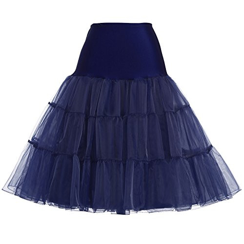 GRACE KARIN Women's 50s Petticoat Vintage Crinoline Tutu Underskirts Navy