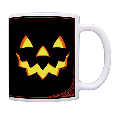 Creepy Jack_O_Lantern Halloween Themed Coffee Mug Tea Cup Black