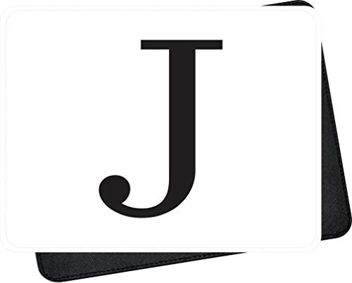 Bold Letter P Personalized Monogram Letter _ Premium Faux Leather Mouse Pad Mousepad