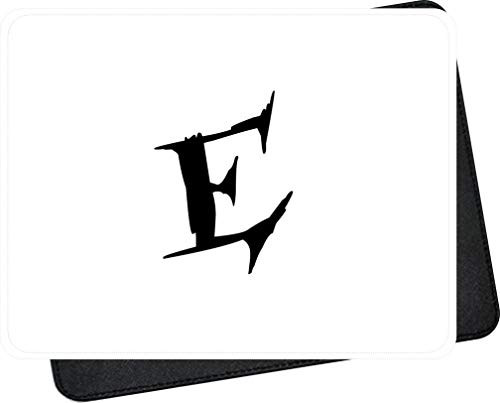 Personalized Monogram Letter E Freaky Lettering _ Premium Faux Leather Mouse Pad Mousepad