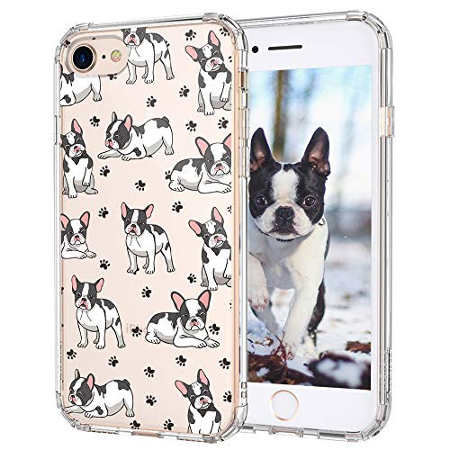 MOSNOVO Cute French Bull Dog Pattern Designed for iPhone SE 2020 Case Designed for iPhone 8 Case Designed for iPhone 7 Case _ Clear