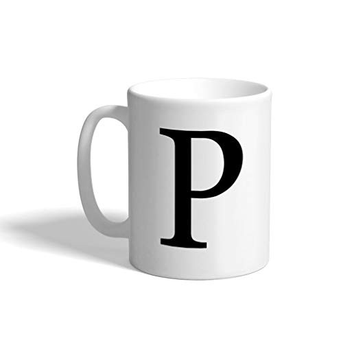 Custom Coffee Mug 11 Ounces Alphabet Letter Monogram P Ceramic Tea Cup Design Only
