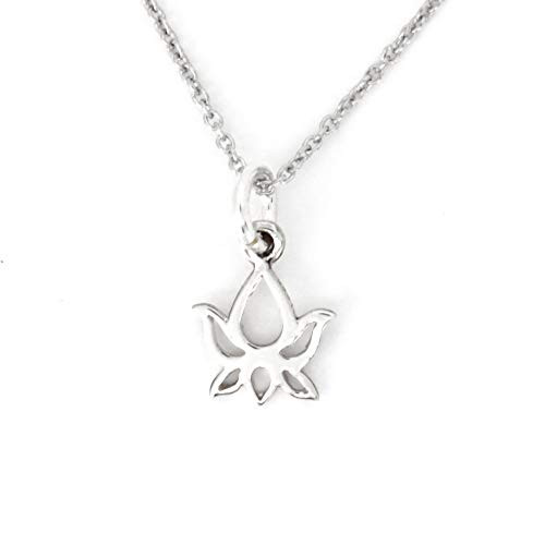 Lotus Bud Charm Sterling Silver Necklace 16 inch  _very tiny size_ Lotus Bud Charm Sterling Silver Necklace 16 inch  _very tiny size_