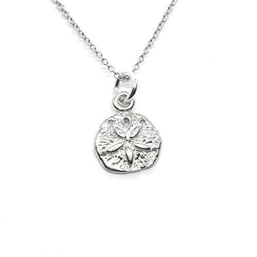 Sand Dollar Charm Sterling Silver Necklace 18 inch  _tiny size_ shiny_