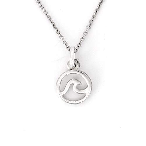 Wave Pendant Sterling Silver Necklace 18 inch  _tiny size_ Wave Pendant Sterling Silver Necklace 18 inch  _tiny size_