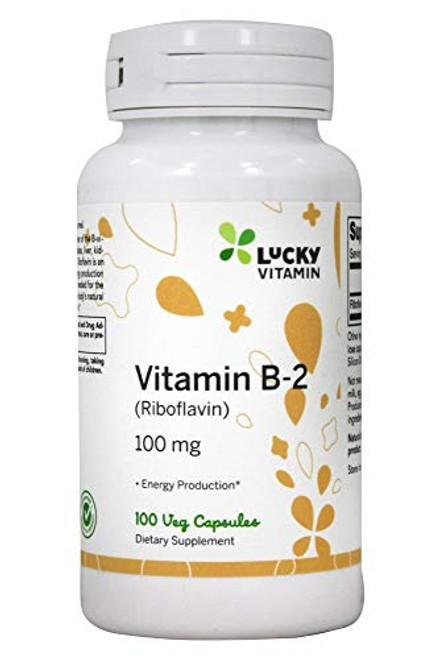 LuckyVitamin _ Vitamin B2 Riboflavin Energy Production 100 mg. _ 100 Veg Capsules LuckyVitamin _ Vitamin B2 Riboflavin Energy Production 100 mg. _ 100 Veg Capsules