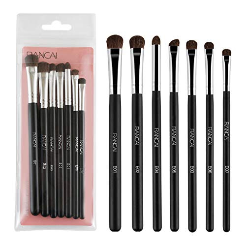 Sayhi Foundation Cosmetic Eyebrow Eyeshadow Brush Makeup Brush Sets Tools 7 Pcs Brush Set_C_Free size_