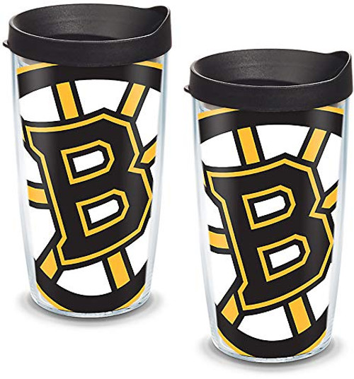 Tervis 1105117 NHL Boston Bruins Colossal Tumbler with Wrap and Black Lid 2 Pack 16oz, Clear Tervis 1105117 NHL Boston Bruins Colossal Tumbler with Wrap and Black Lid 2 Pack 16oz, Clear