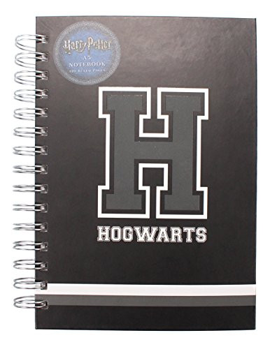 Harry Potter Notebook H for Hogwarts Varsity Logo Official Black A5 Wiro