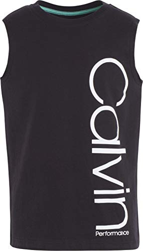Calvin Klein Big Girls' Performance Logo Tank Top_ Black_ Small _7_
