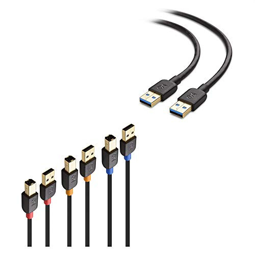 Cable Matters 1_Pack 10 Foot Long USB 3.0 Cable _USB to USB Cable Male to Male_ in Black and 3_Pack 6 Foot USB 2.0 A to B USB Printer Cable Cable Matters 1_Pack 10 Foot Long USB 3.0 Cable _USB to USB Cable Male to Male_ in Black and 3_Pack 6 Foot USB 2.0 A to B USB Printer Cable