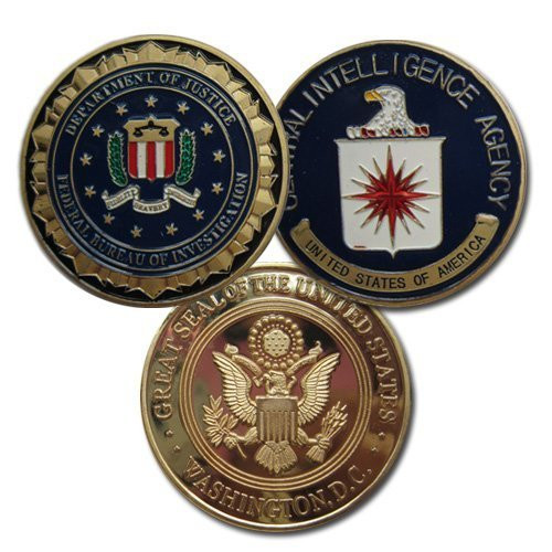 lovesports2013 Lots of 2 FBI CIA 24K G_P Challenge Coin