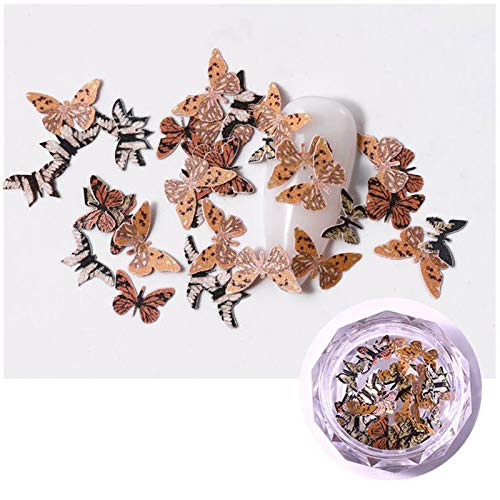 Fanteecy 12 Colors Butterfly Glitter Nail Sequins _ 3D Nail Art Flakes Colorful Confetti Glitter Sticker Decals Manicure Nail Art Design Makeup DIY Decoration _J_