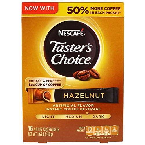 Nescafe_ Taster's Choice_ Instant Coffee Beverage_ Hazelnut_ 16 Packets_ 0.1 oz _3 g_ Each _ 2pc