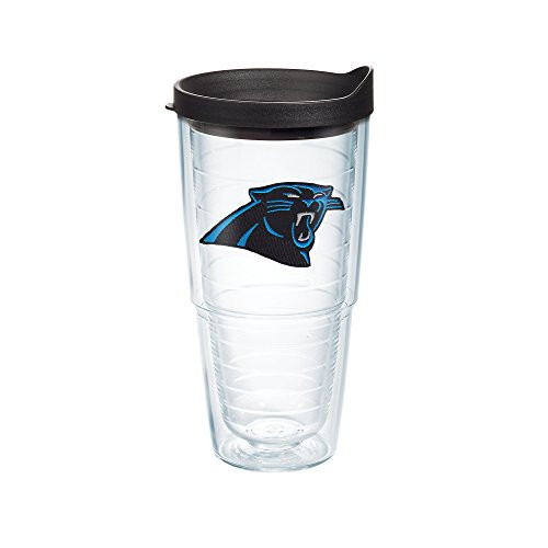 Tervis 1039994 NFL Carolina Panthers Primary Logo Tumbler with Emblem and Black Lid 24oz, Clear Tervis 1039994 NFL Carolina Panthers Primary Logo Tumbler with Emblem and Black Lid 24oz, Clear