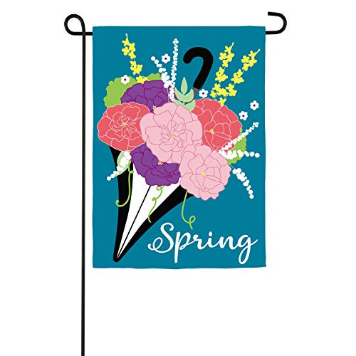 Evergreen Flag Indoor Outdoor Decor for Homes Gardens and Yards Spring Umbrella Bouquet Garden Applique Flag