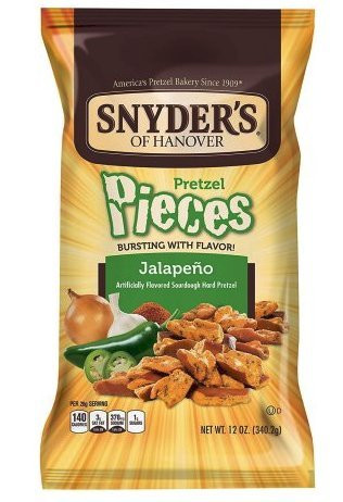 Snyder's of Hanover Pretzel Pieces_ Jalapeno_ 12 Oz _Pack of 4_