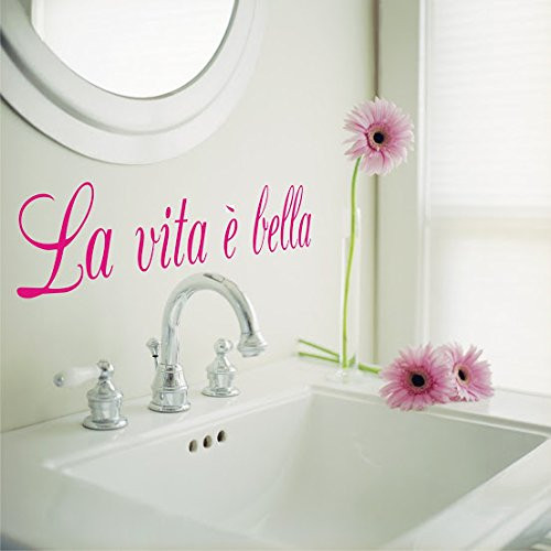 la vita e bella Vinyl decal Wall Car Laptop_ Met. Silver _ 6inch