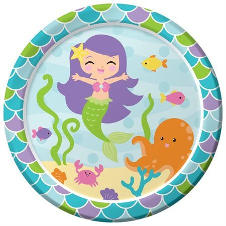 Cretive Converting Mermaid Friends Plate _L_ 8ct _Contains 4 Manufacturer Retail Unit_s_ Per SKU  317264