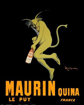 EuroGraphics Maurin Quina le PUY _ Green Devil_ c. 1906 by Leonetto Cappiello Vintage French Advertising Reproduction Poster _16 x 20_