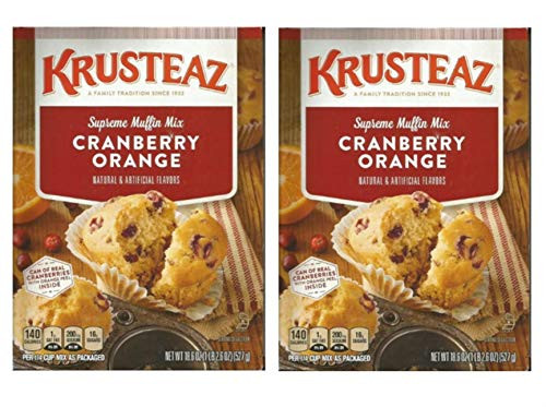 Krusteaz Supreme Muffin Mix Cranberry Orange 18.6 oz _ 2 PACK_ _ SET OF 2