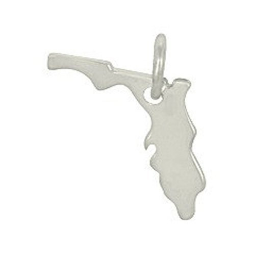 Tiny Florida state charm pendant in sterling silver. Florida necklace. Florida Charm. Florida Pendant. Florida bracelet. Sterling Charms Only.